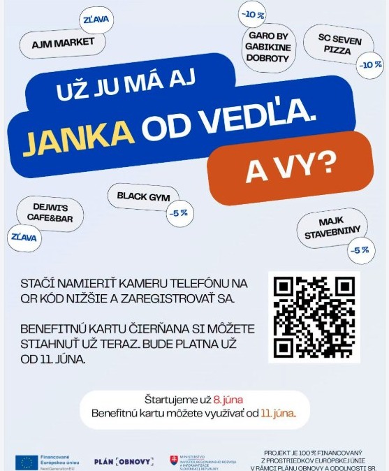 Příspěvek na Facebooku: Benefitní karta Čierňana: jak kartu získat a kde s ní ušetřit