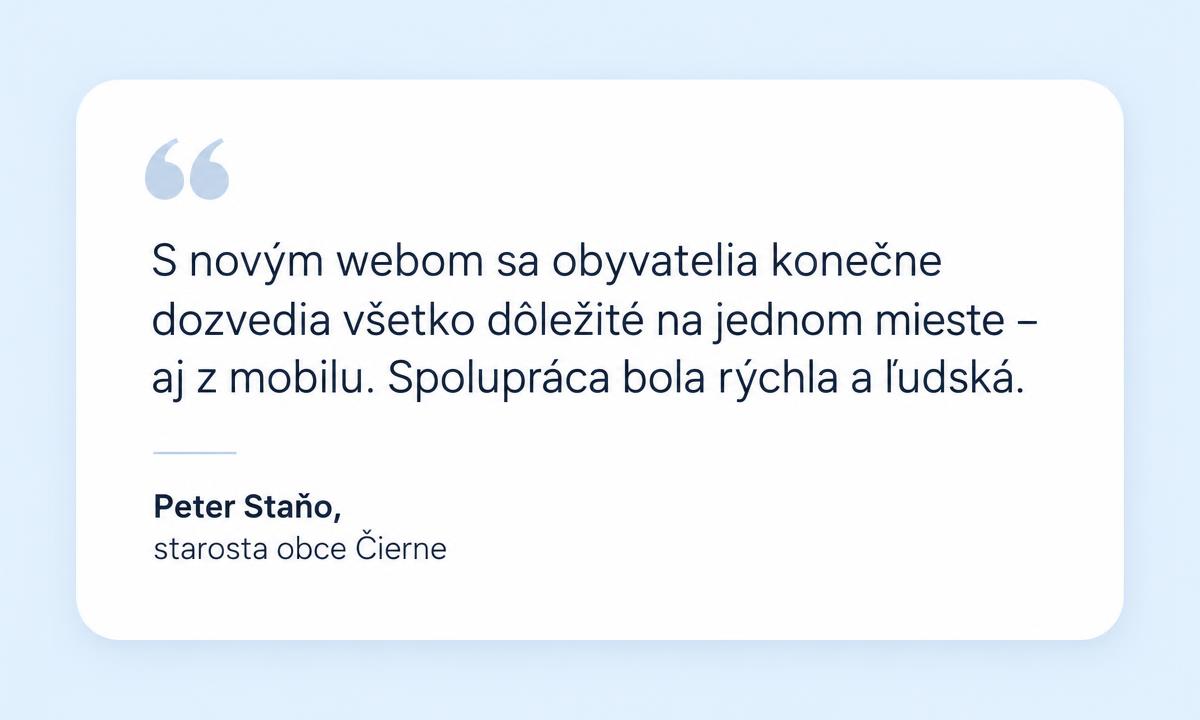 Hodnocení spolupráce od zástupce obce